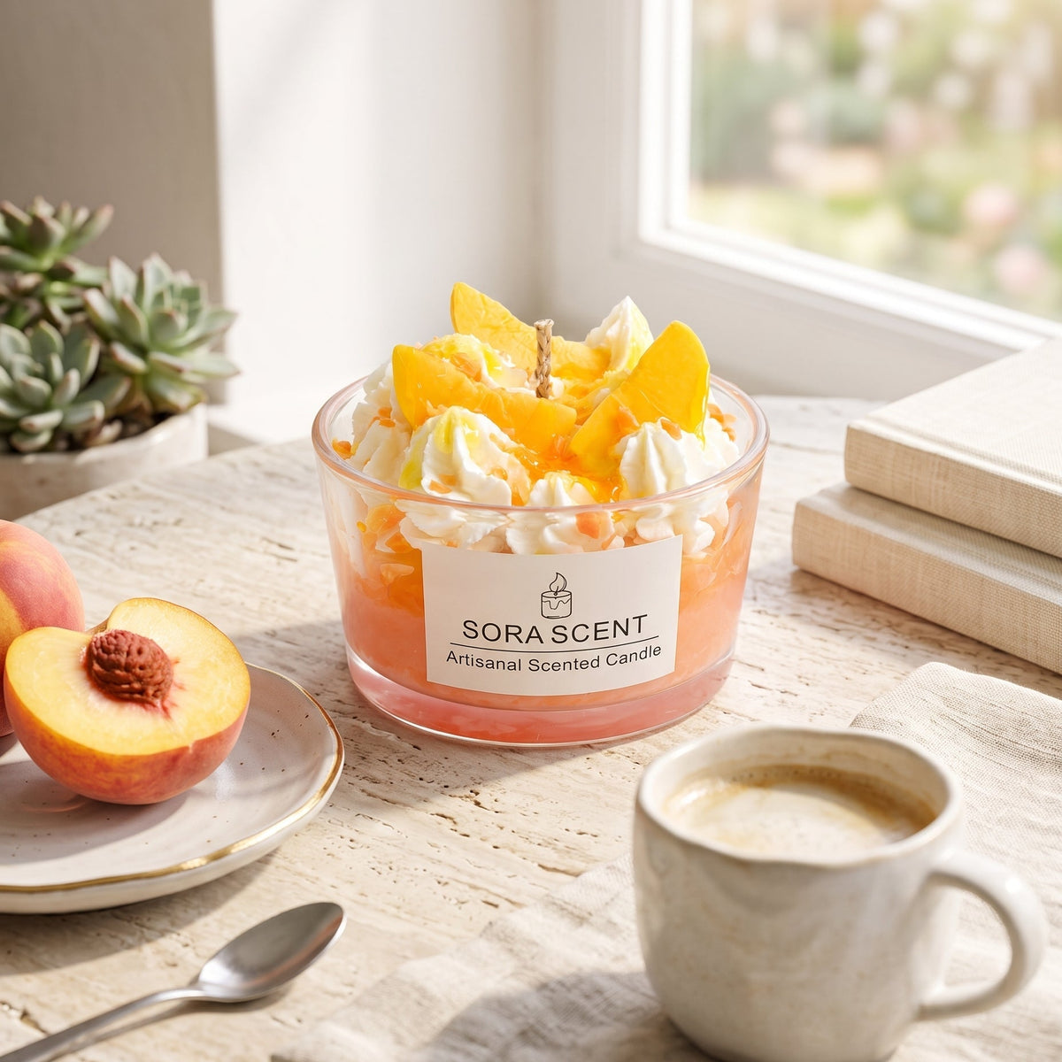 Yellow Peach Freesia Parfait Candle: A Sweet & Fresh Dessert-Inspired Candle