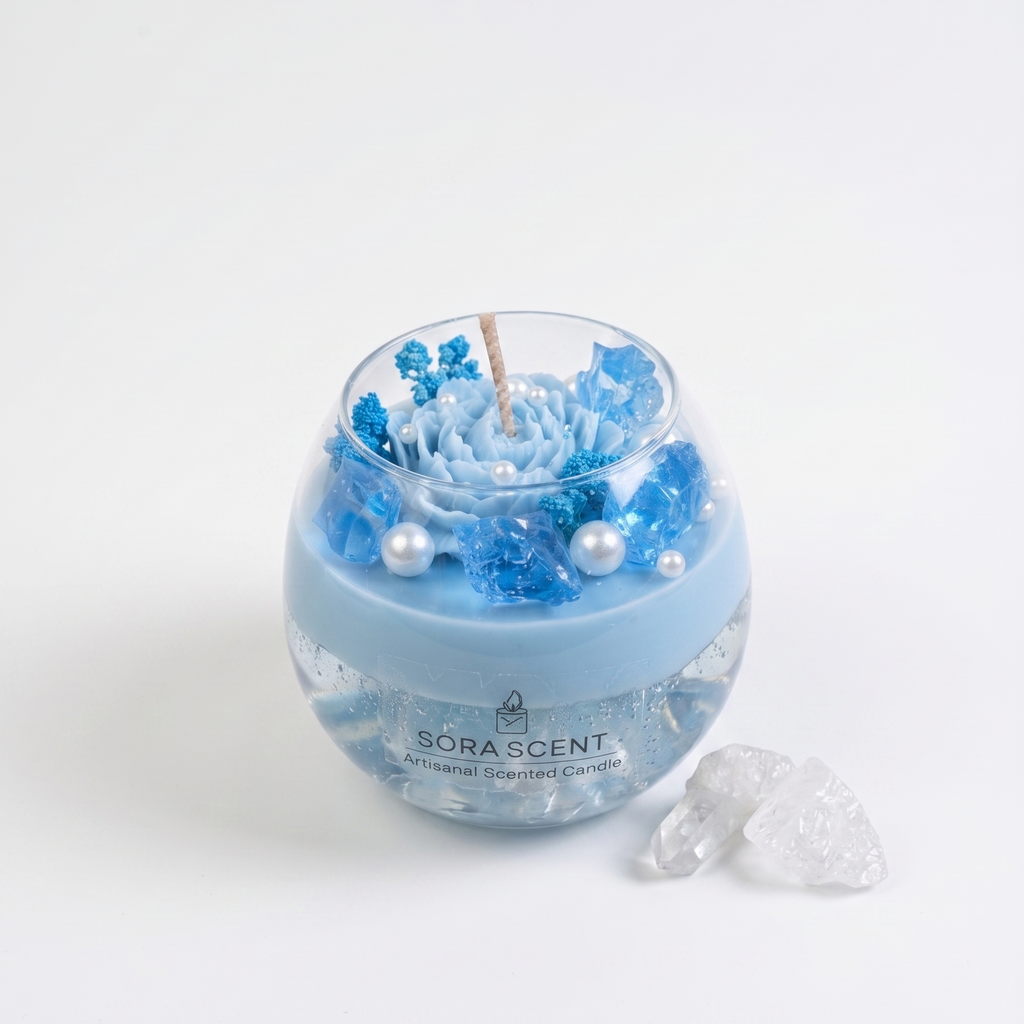 Crystal Blue Lavender Candle