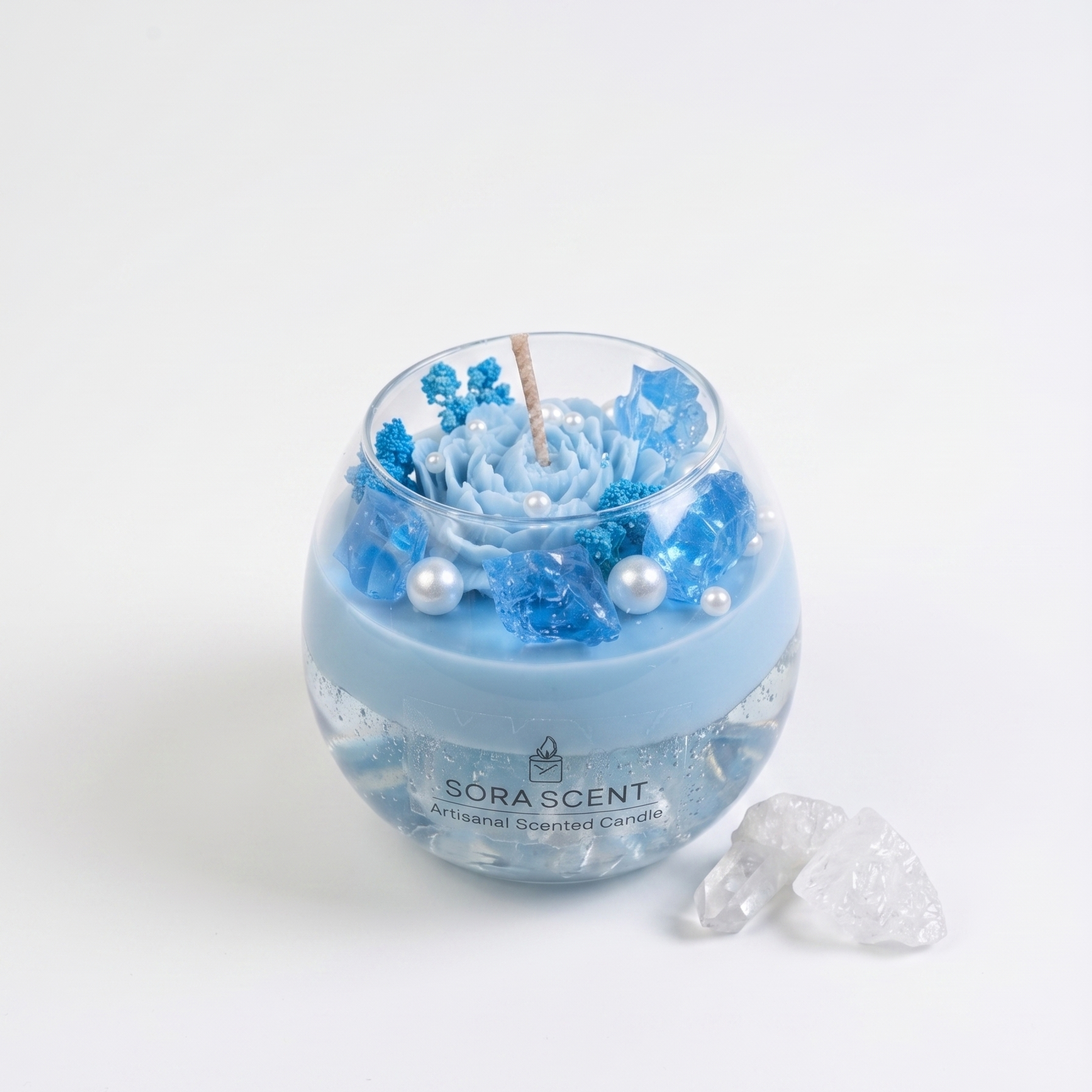 Crystal Blue Lavender Candle
