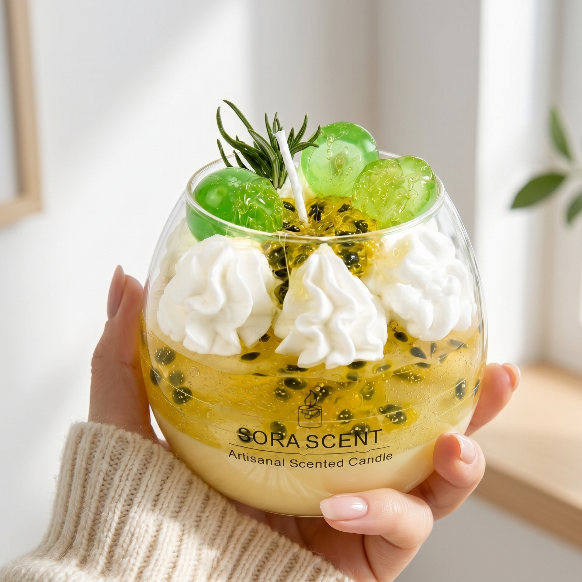 Green Grape & Passionfruit Scented Candle