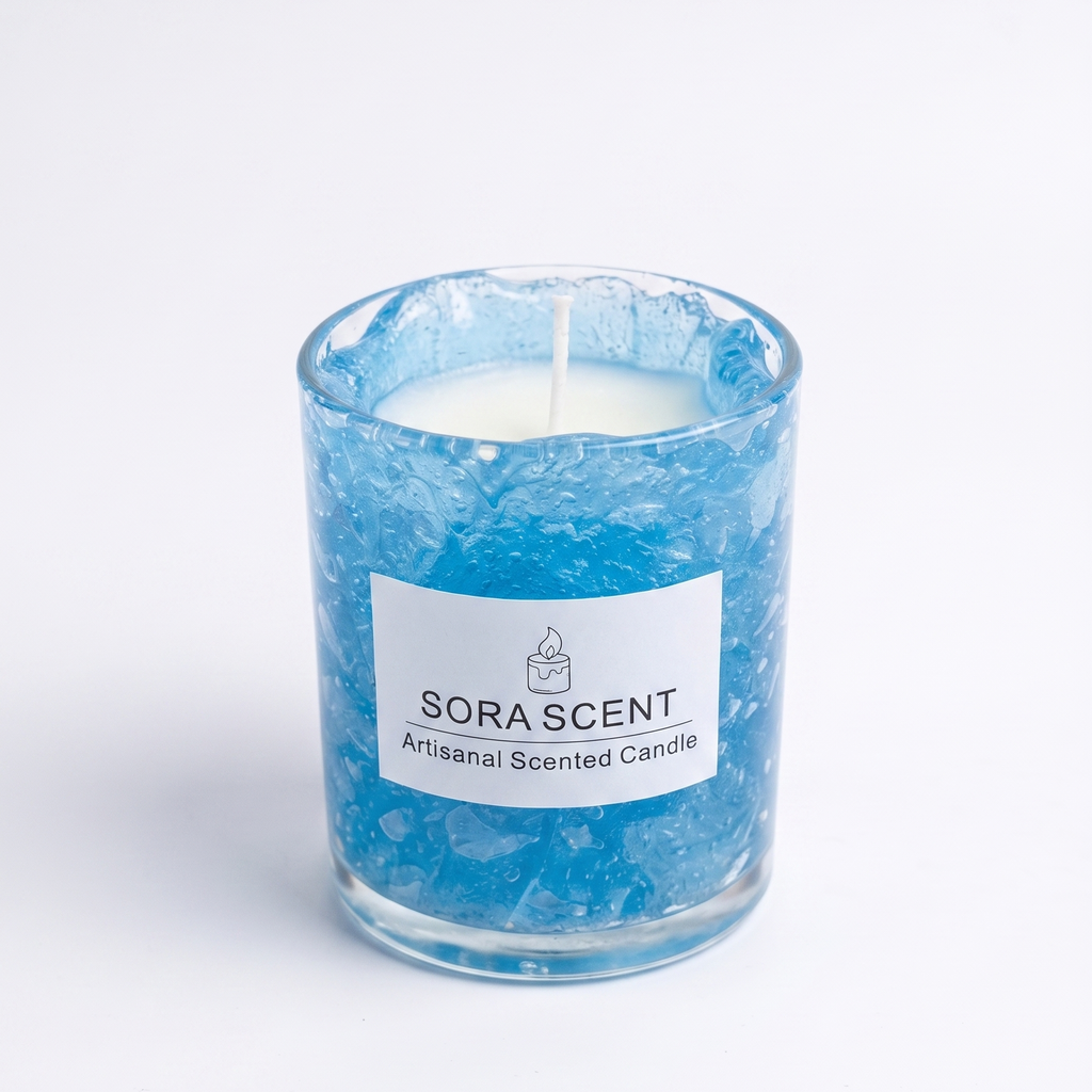 Crystal Blue Lavender Candl
