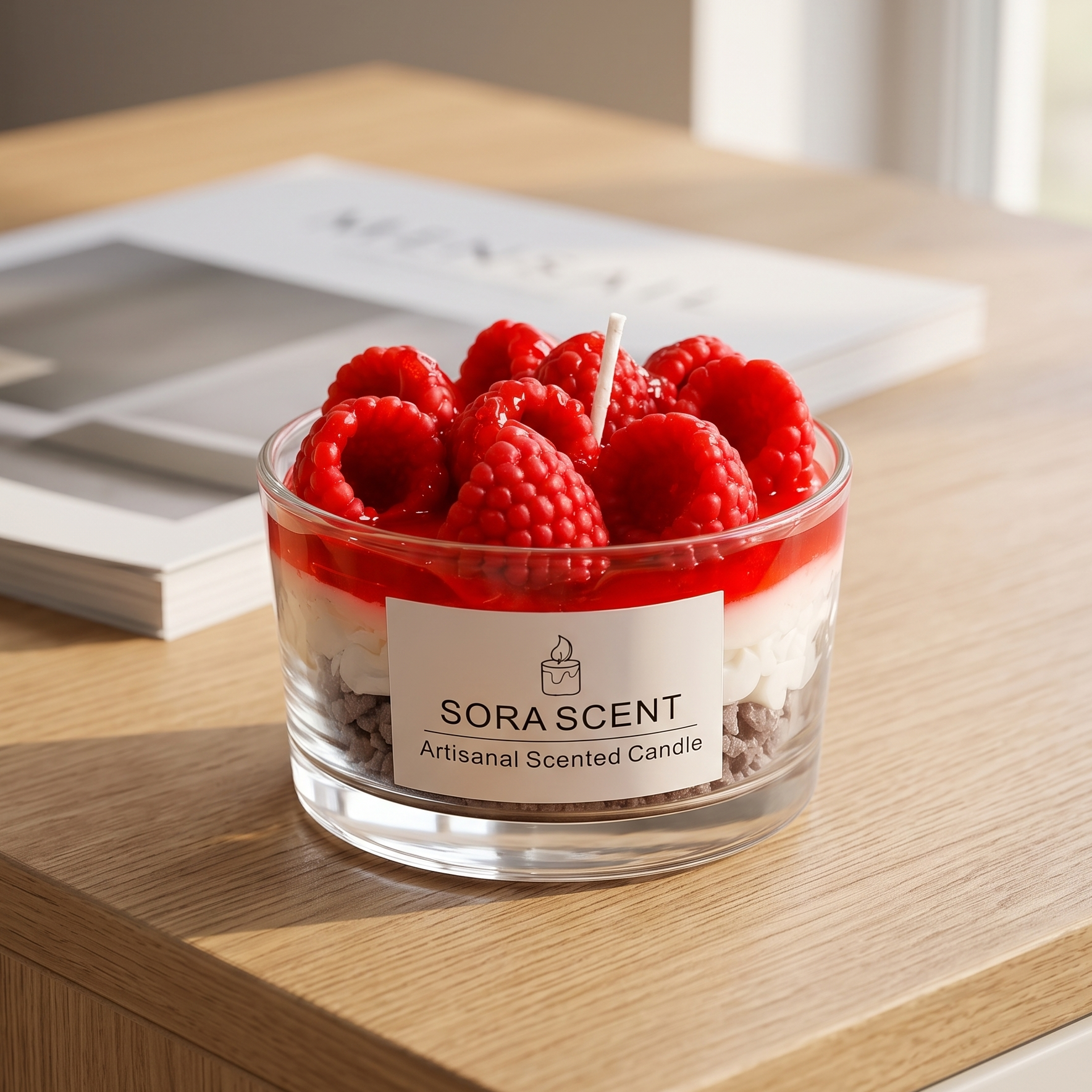 Raspberry Mousse Tart Candle